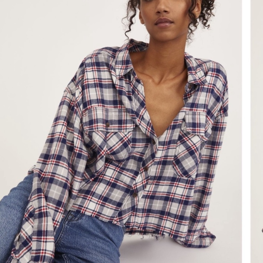 BDG Plaid Flannel Button Up